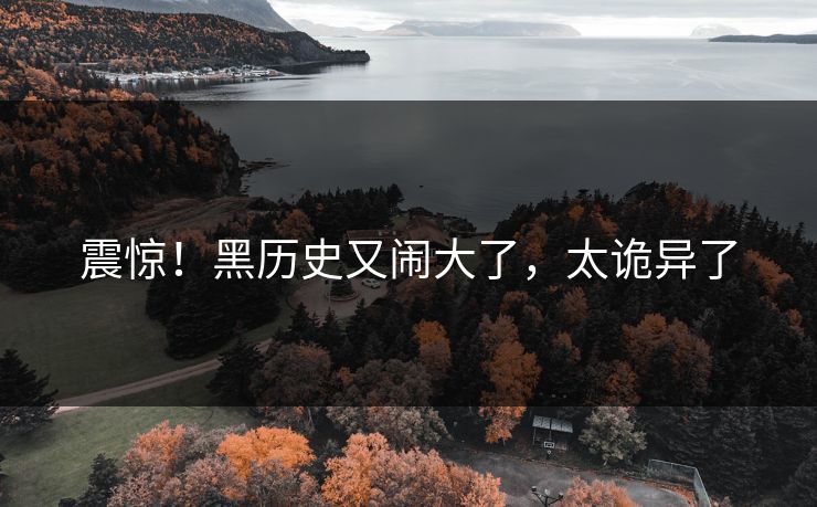 震惊！黑历史又闹大了，太诡异了