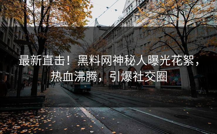 最新直击！黑料网神秘人曝光花絮，热血沸腾，引爆社交圈