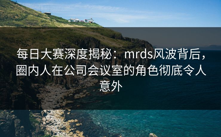 每日大赛深度揭秘：mrds风波背后，圈内人在公司会议室的角色彻底令人意外