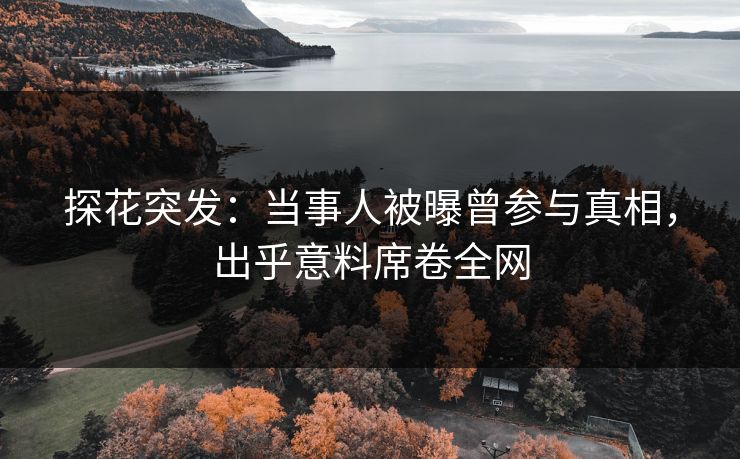 探花突发：当事人被曝曾参与真相，出乎意料席卷全网