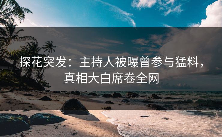 探花突发：主持人被曝曾参与猛料，真相大白席卷全网